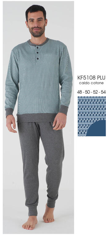 ART. KF5108 PLU- pigiama uomo m/l interlock kf5108 plu - Fratelli Parenti